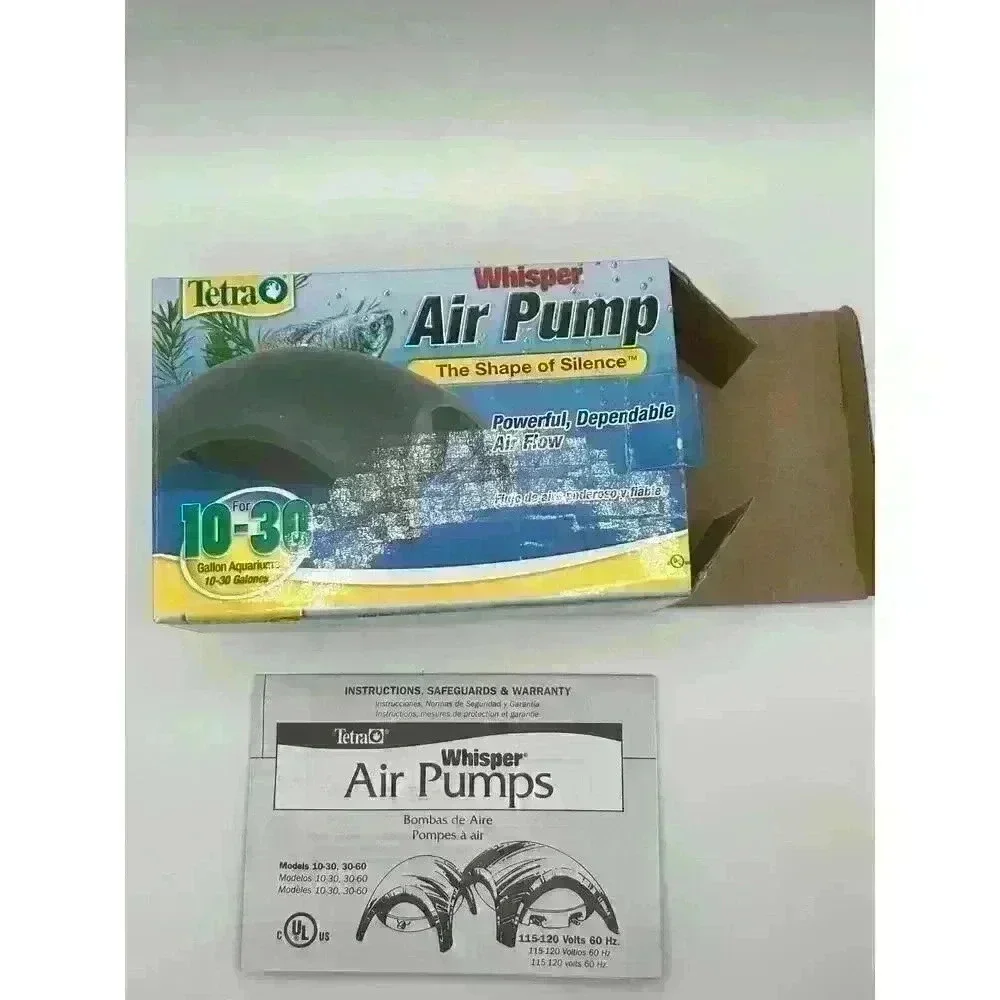 Tetra Whisper Dome Shape Air Pump for Fish Tank Aquarium 10-30 Gallons Open Box